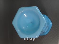 Vintage Westmoreland Glass 9 1/2 #185 Vase Blue Slag Glass Footed 024