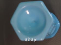 Vintage Westmoreland Glass 9 1/2 #185 Vase Blue Slag Glass Footed 024