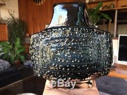 Vintage Whitefriars TV Vase Pattern 9677 in Indigo Blue