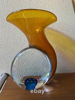 Vintage Young & Constantin art glass Orchid Signed MCA