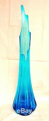 Vtg 29 Le Smith, Viking Epic, Art Glass Swung Ribbed Scalloped Floor Vase