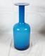 Vtg 90s West Elm Holmegaard Style Cased Glass Vase Gulvvase BRIGHT Turquoise 15