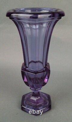 Vtg Alexandrite Germany Lead Crystal Vase Purple Blue Glass Original Tag