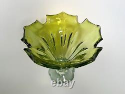 Vtg Bohemian Art Glass Vase Thick Blue Czechoslovakia Hospodka sommerso vase