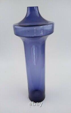 Vtg Helena Tynell Katedraali 1435 Riihimäen Lasi Oy Purple Blue 13.5 Glass Vase