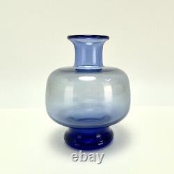 Vtg MCM Holmegaard Denmark 1950s Safir Sapphire Blue May Green Vase Per Lutken