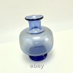 Vtg MCM Holmegaard Denmark 1950s Safir Sapphire Blue May Green Vase Per Lutken