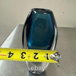 Vtg MCM Kosta Vicke Lindstrand Sommerso Blue Glass Vase 7 SIGNED 41826