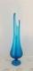 Vtg MCM LE Smith 17.5 Peacock Blue Aqua Smoothie Pedestal Swung Vase READ