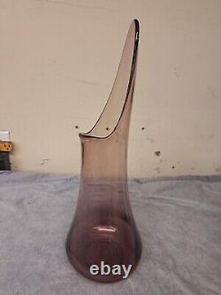 Vtg MCM LE Smith Purple amethyst Fat Bottom Smoothie 19 Swung Vase