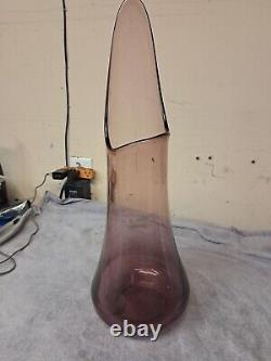 Vtg MCM LE Smith Purple amethyst Fat Bottom Smoothie 19 Swung Vase