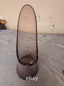 Vtg MCM LE Smith Purple amethyst Fat Bottom Smoothie 19 Swung Vase