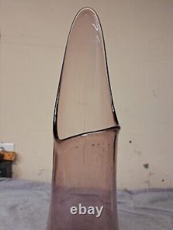 Vtg MCM LE Smith Purple amethyst Fat Bottom Smoothie 19 Swung Vase