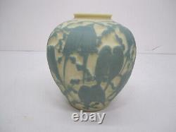 Vtg Phoenix Consolidated Art Glass Martele Reuben Haley Lovebirds Blue Vase 10