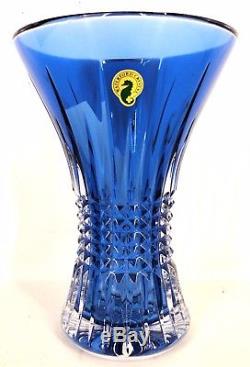 WATERFORD Crystal Lismore Diamond 8 Vase Sapphire Lead Crystal # 161024