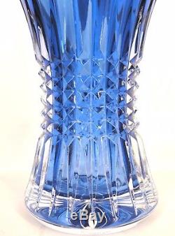 WATERFORD Crystal Lismore Diamond 8 Vase Sapphire Lead Crystal # 161024