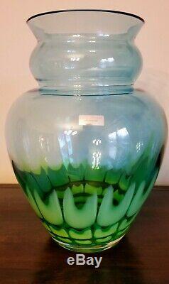 WATERFORD Evolution OCEAN TIDE 12 DISCONTINUED Vase Blue & Green Art Glass