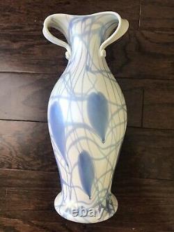 WOW Imperial FreeHand Hanging Hearts 9 Inch Vase. Unmarked. Perfect and RARE