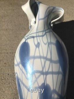 WOW Imperial FreeHand Hanging Hearts 9 Inch Vase. Unmarked. Perfect and RARE