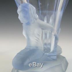 Walther & Sohne 1930's Art Deco Blue Glass'Windsor' Vase