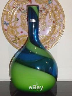 Waterford 14 Crystal Studio Evolution Art Glass Blue & Green Contemporary Vase
