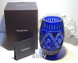 Waterford Crystal Cobalt Cased 8 Vase In Original Box