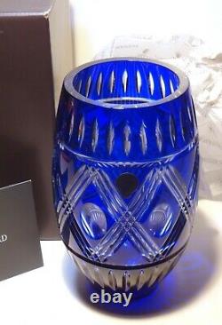 Waterford Crystal Cobalt Cased 8 Vase In Original Box