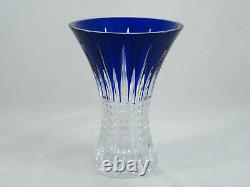 Waterford Crystal Lismore Diamond Cobalt Blue Vase Mint