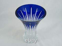 Waterford Crystal Lismore Diamond Cobalt Blue Vase Mint