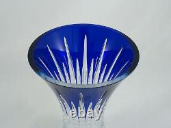 Waterford Crystal Lismore Diamond Cobalt Blue Vase Mint