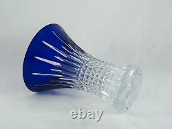 Waterford Crystal Lismore Diamond Cobalt Blue Vase Mint