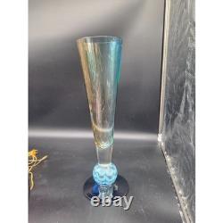 Waterford Evolutions Candle Holder Blue Blown Glass Vase