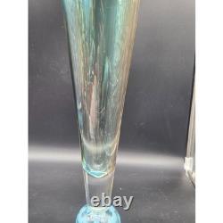 Waterford Evolutions Candle Holder Blue Blown Glass Vase