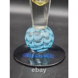 Waterford Evolutions Candle Holder Blue Blown Glass Vase