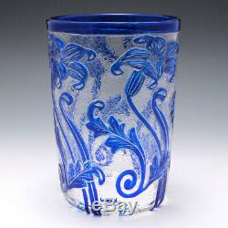 Webb Blue Cameo Glass Vase c1933