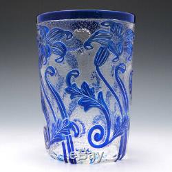 Webb Blue Cameo Glass Vase c1933