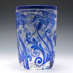 Webb Blue Cameo Glass Vase c1933