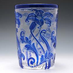 Webb Blue Cameo Glass Vase c1933