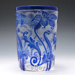 Webb Blue Cameo Glass Vase c1933