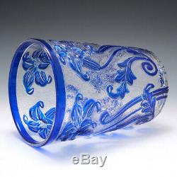 Webb Blue Cameo Glass Vase c1933