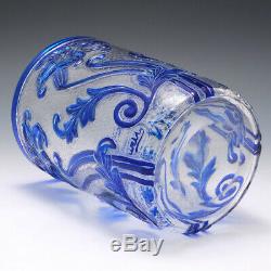 Webb Blue Cameo Glass Vase c1933