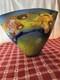 Wes Hunting Art Glass Colorfield Vessel Beautiful Greens Blues Signed 9