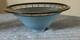 Westmoreland Art Deco console Blue glass Gold trim