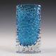 Whitefriars/Baxter Kingfisher Blue Glass Nailhead Vase #9762