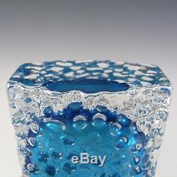 Whitefriars/Baxter Kingfisher Blue Glass Nailhead Vase #9762