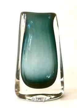 Whitefriars Indigo Cased Glass Vase Geoffrey Baxter c. 1965 Pat No. 9651