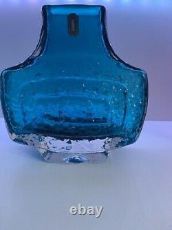 Whitefriars Kingfisher Blue T. V. Vase With Label
