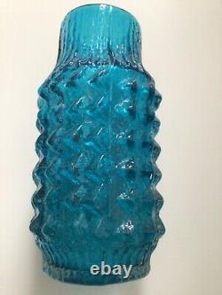 Whitefriars Pineapple Pine Cone Vase Kingfisher blue, by G. Baxter Design 9731