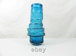 Whitefriars Textured Hoop Vase Kingfisher Blue by Geoffrey Baxter
