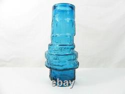 Whitefriars Textured Hoop Vase Kingfisher Blue by Geoffrey Baxter